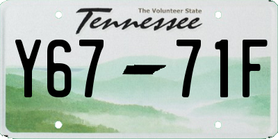 TN license plate Y6771F