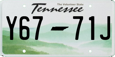 TN license plate Y6771J