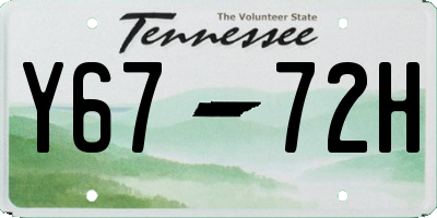 TN license plate Y6772H