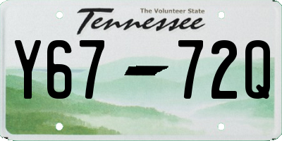 TN license plate Y6772Q