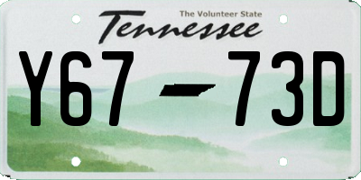 TN license plate Y6773D