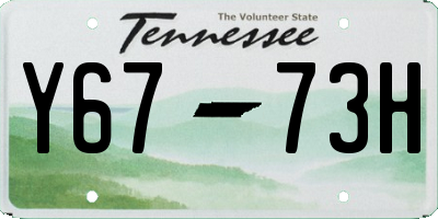 TN license plate Y6773H