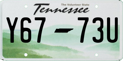TN license plate Y6773U