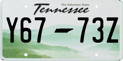 TN license plate Y6773Z