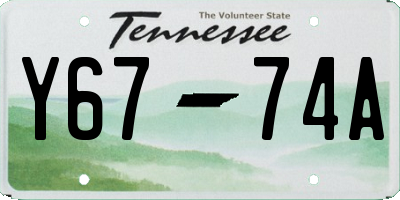 TN license plate Y6774A