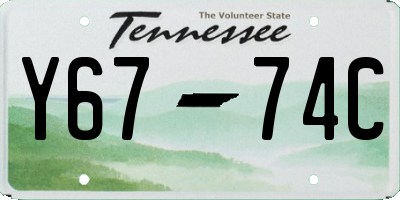 TN license plate Y6774C
