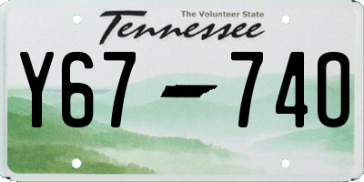 TN license plate Y6774O