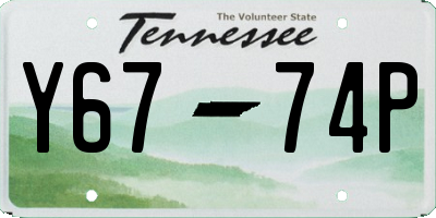 TN license plate Y6774P