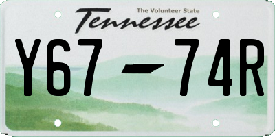 TN license plate Y6774R