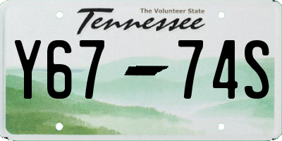 TN license plate Y6774S