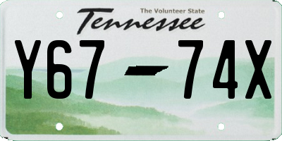 TN license plate Y6774X