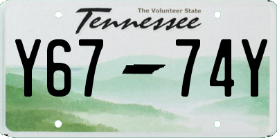 TN license plate Y6774Y