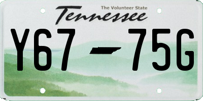 TN license plate Y6775G