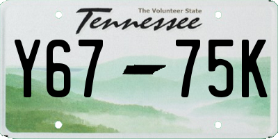TN license plate Y6775K