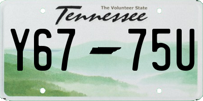 TN license plate Y6775U