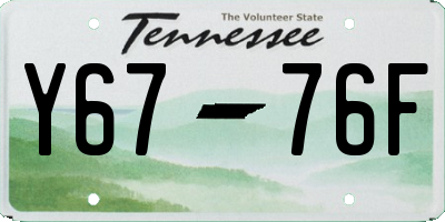 TN license plate Y6776F