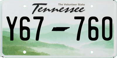 TN license plate Y6776O