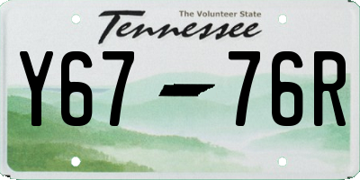 TN license plate Y6776R