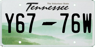 TN license plate Y6776W
