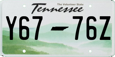 TN license plate Y6776Z