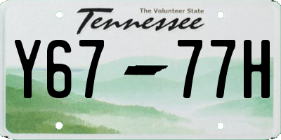 TN license plate Y6777H