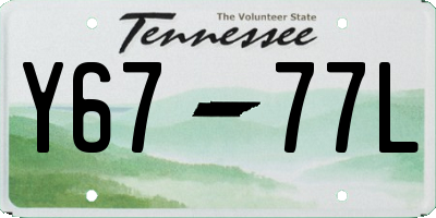 TN license plate Y6777L