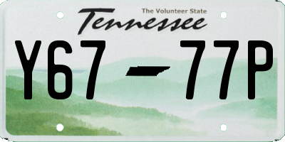 TN license plate Y6777P