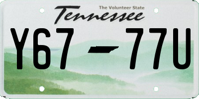 TN license plate Y6777U