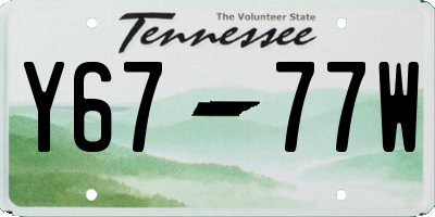 TN license plate Y6777W