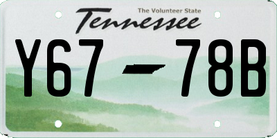 TN license plate Y6778B