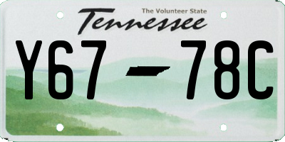 TN license plate Y6778C
