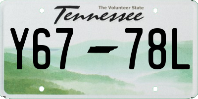TN license plate Y6778L