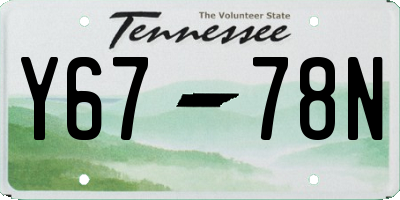 TN license plate Y6778N