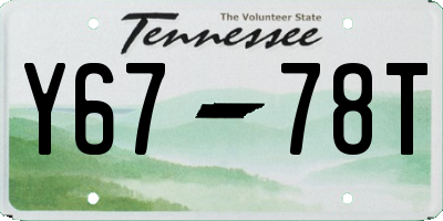 TN license plate Y6778T