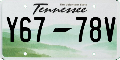 TN license plate Y6778V