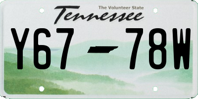 TN license plate Y6778W