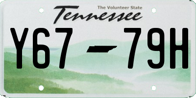 TN license plate Y6779H