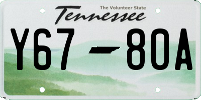 TN license plate Y6780A