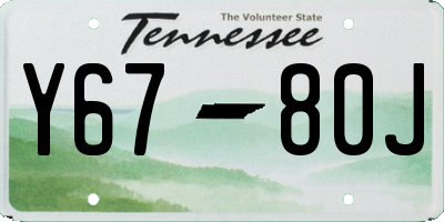 TN license plate Y6780J