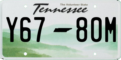 TN license plate Y6780M