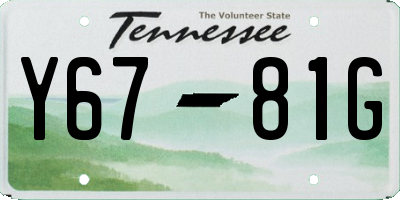 TN license plate Y6781G