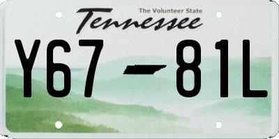 TN license plate Y6781L