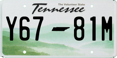 TN license plate Y6781M