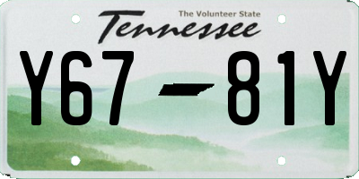 TN license plate Y6781Y