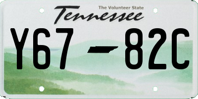 TN license plate Y6782C