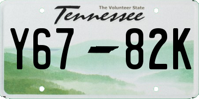 TN license plate Y6782K