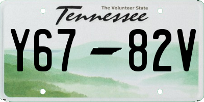 TN license plate Y6782V