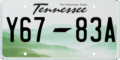 TN license plate Y6783A