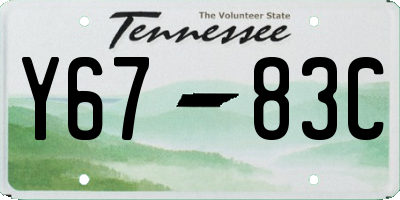 TN license plate Y6783C