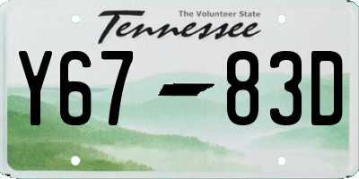 TN license plate Y6783D